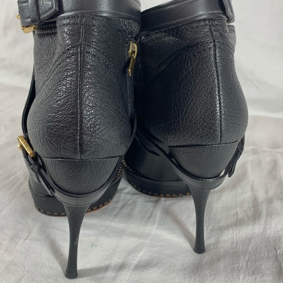 CHRISTIAN DIOR Black Leather Women's Booties - Picture 4 of 14